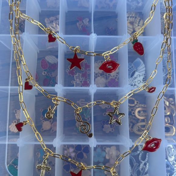 Handmade Red Charm Necklaces - Picture 2 of 2